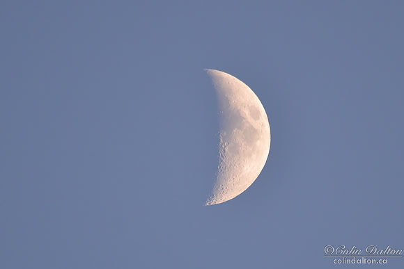 Waxing Crescent Moon over the Prairies